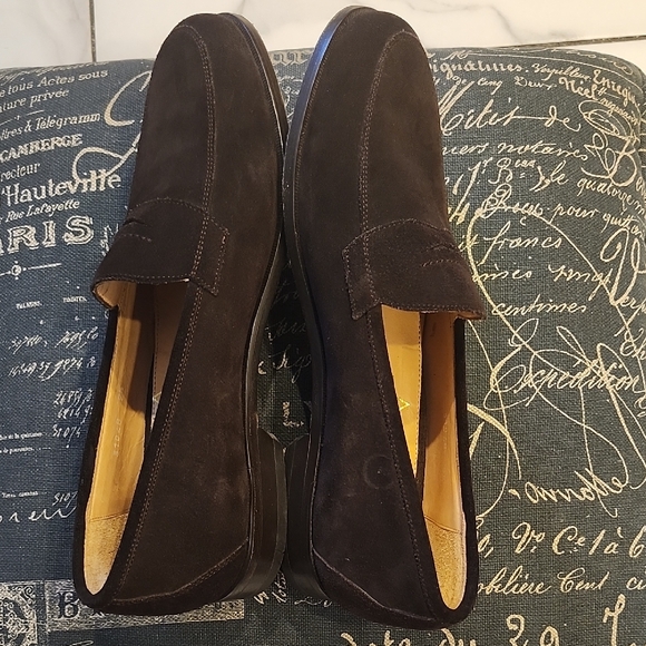 Martin Dingman Luxurious Dark Brown Suede Loafers Made In Italy main image 2